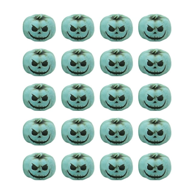 20 minicalabazas de resina para Halloween, adornos de calabaza, figuras de fantasmas aterradores para centros de mesa, cestas de relleno, decoración