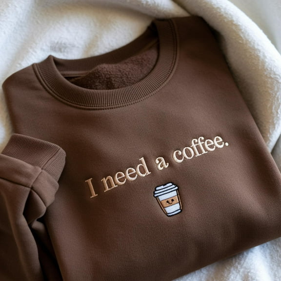 Embroidered Coffee Lover Sweatshirt, Espresso Sweater Gifts for Her, Coffee Sweatshirt, Latte Lover Crewneck, Fall Coffee Sweatshirt Present