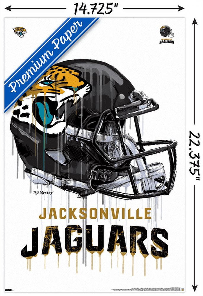 NFL JacksonVille Jaguars - Drip Helmet 20 Wall Poster, 14.725" x 22.375"