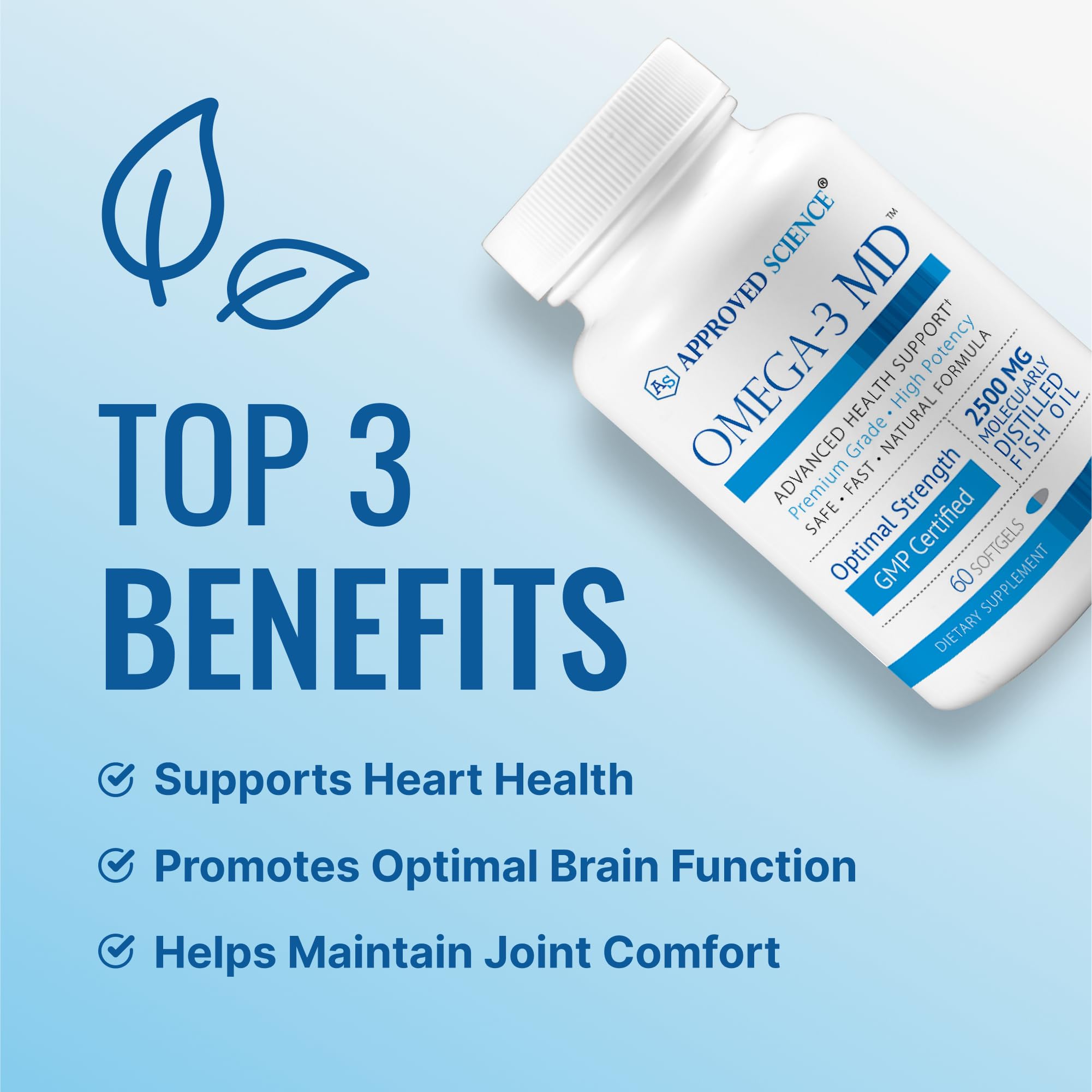 Approved Science Omega-3MD - Fish Oil EPA & DHA - Improve Cognitive Health - 1 Month Supply