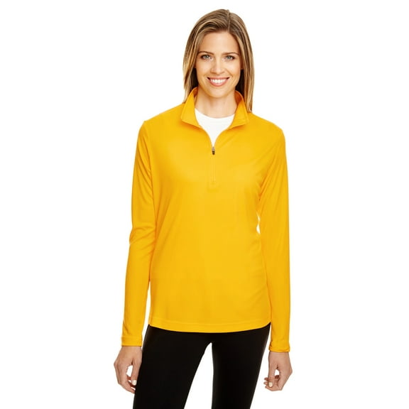 Team 365 TT31W Women's Zone Performance Quarter-Zip Pullover-Sport Athletic Gold-L