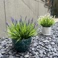 thumbnail image 3 of 12 Bundles Artificial Plants Outdoor Fake Monkey Grass with Flowers for Pot Garden Verandah Decor for Window Garden Office Patio Hanging Planter Pathway Front Porch (Grass with Flowers), 3 of 4