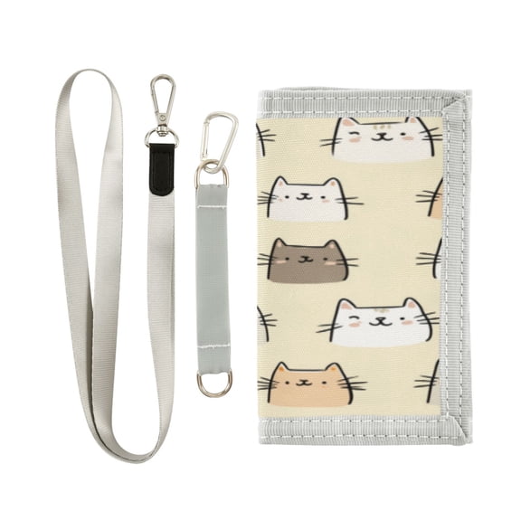 Novelty Wallets Foldable Novelty Wallets Prefect Gifts for Every Scene Small Repeating Cat Faces