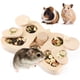 thumbnail image 1 of Juguetes de madera para mascotas pequeñas: 4 en 1, juego interactivo para olfatear golosinas, juguete de estimulación mental para cobayas, conejos, hámster, ratas, azúcar, dorados, 1 of 7