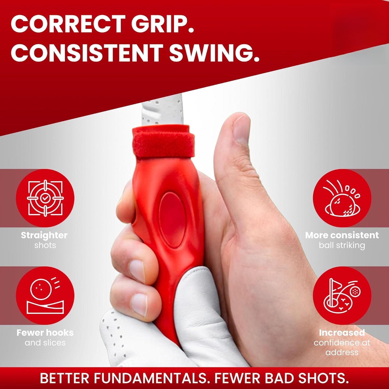 Golf Grip Trainer for Golf Clubs, Golf Training Aid for Correct Hand Positioning, Golf Grip Aid & Golf Swing Training Tool for Practice