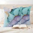 thumbnail image 4 of Pack of 2 Outdoor Pillow Covers 16x16 Inch Waterproof Teal Purple Marble Throw Pillow Covers,Decorative Couch Pillow Shams Protectors Modern Abstract Luxury Ink Painting Patio Cushion Pillowcases, 4 of 8