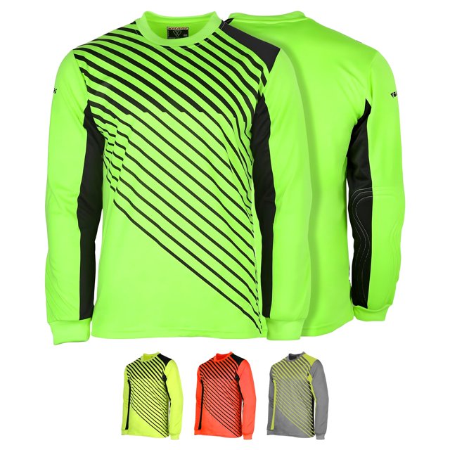 Camiseta de portero Vizari Arroyo verde neón/negro para adulto, talla pequeña