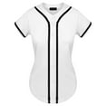 thumbnail image 2 of Baseball Women Summer Short Sleeve Button Down V Neck Plain T Shirts Hop Softball Sports Active Tee, 2 of 6