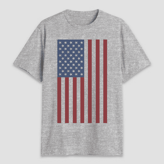 Men's USA Vertical Flag Short Sleeve Graphic T-Shirt - Heathered Gray, XXL