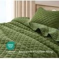 thumbnail image 4 of Chezmoi Collection 3-Piece Cotton Gauze Oversized King Quilt Set, Olive Green Soft Washed Cotton Gauze Bedspread, Lightweight Breathable for All Season, 4 of 9