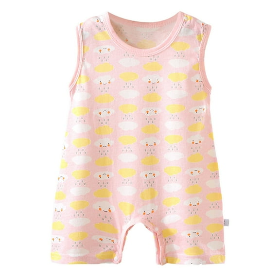 Baby Boy Girl Bubble Romper for 6-12 Months Baby Sleeveless Summer Clothes For Babies 1 18 Months Old Both Boys And Girls Light And Thin With A Closed Crotch