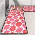 thumbnail image 2 of Kitchen Rugs Sets Of 2,Pioneer Flower Floral Print Pattern Anti Fatigue Kitchen Mat Rugs Non Slip Washable,Decorative Kitchen Floor Mats for Kitchen,Sink,Laundry,17"x47"+17"x47", 2 of 5