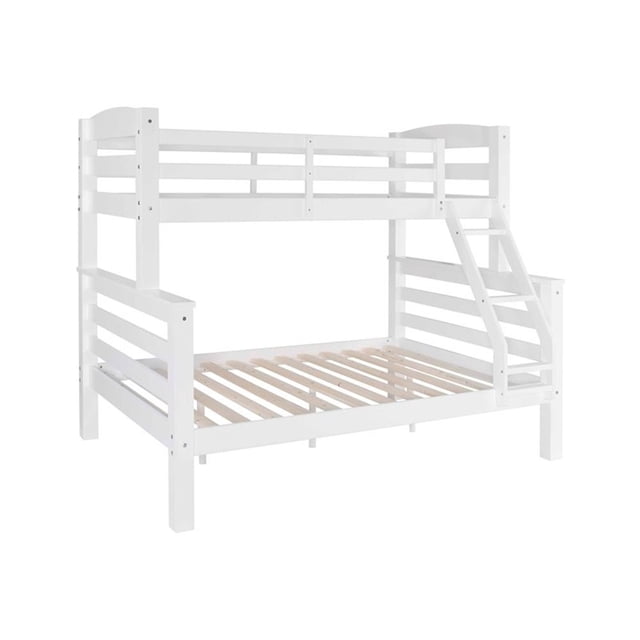 Pemberly Row Lit Superposé Transitionnel Simple sur Double en Bois, Blanc