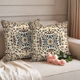 thumbnail image 2 of Vintage Flowers Pattern Pillow Covers 2 Pack Blue Classical Bohemian Style Pillowcase Waterproof Outdoor Throw Pillow Cover for Patio Garden Square Cushion 26”x26”, 2 of 9