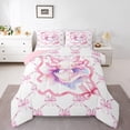 thumbnail image 2 of Erosebridal Princess Bowknot Comforter Set Full,Pink Axolotl Bow Bedding Set,Lovely Bow Down Comforter,Cartoon Animal Reversible Bed Set with 2 Pillowcases Lightweight, 2 of 7