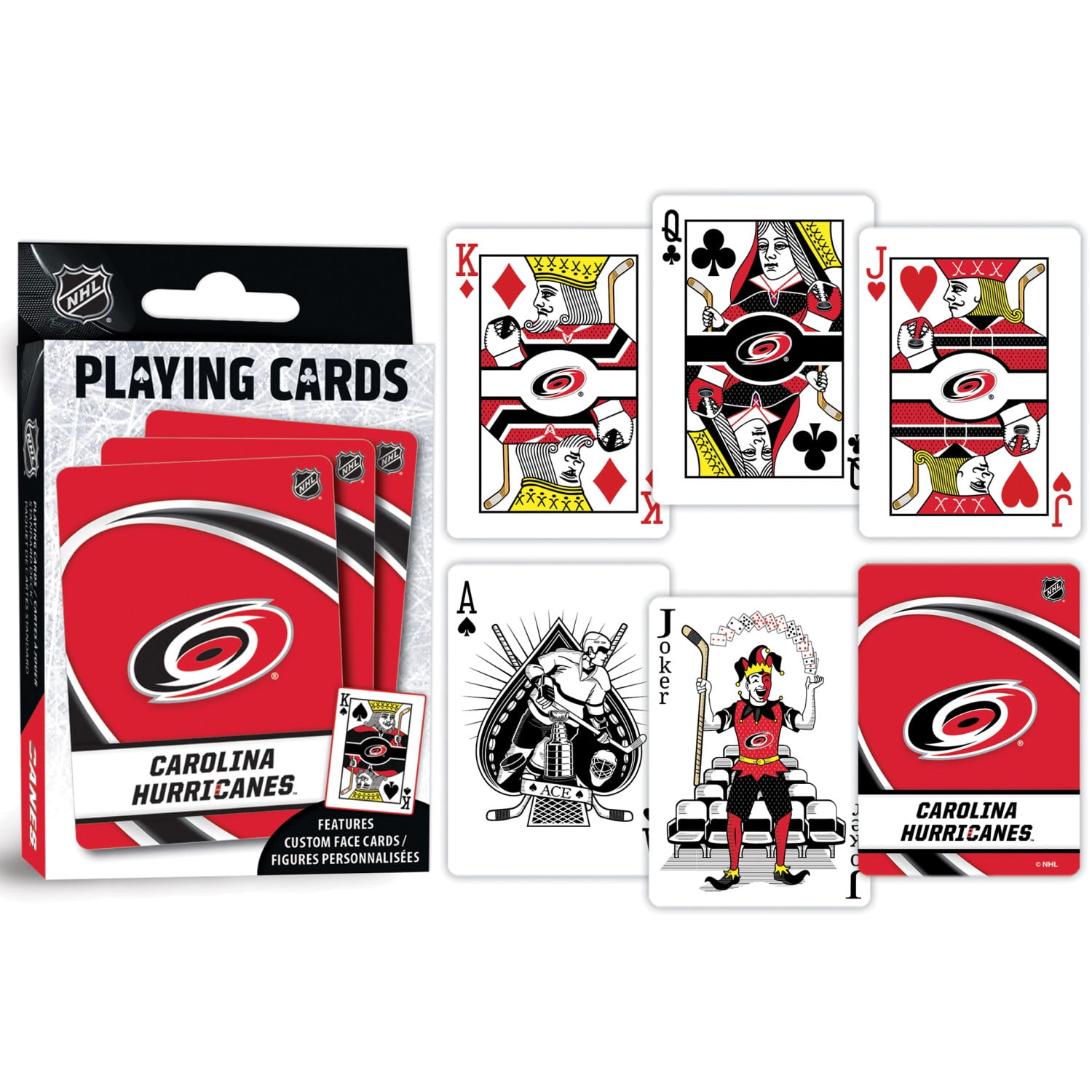 MasterPieces Officially Licensed NHL Carolina Hurricanes Playing Cards - 54 Card Deck