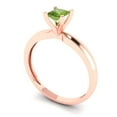 thumbnail image 2 of Solitaire Engagement Ring for Women - 0.5ct Natural Peridot in 18K Rose Gold Promise Ring, 2 of 6