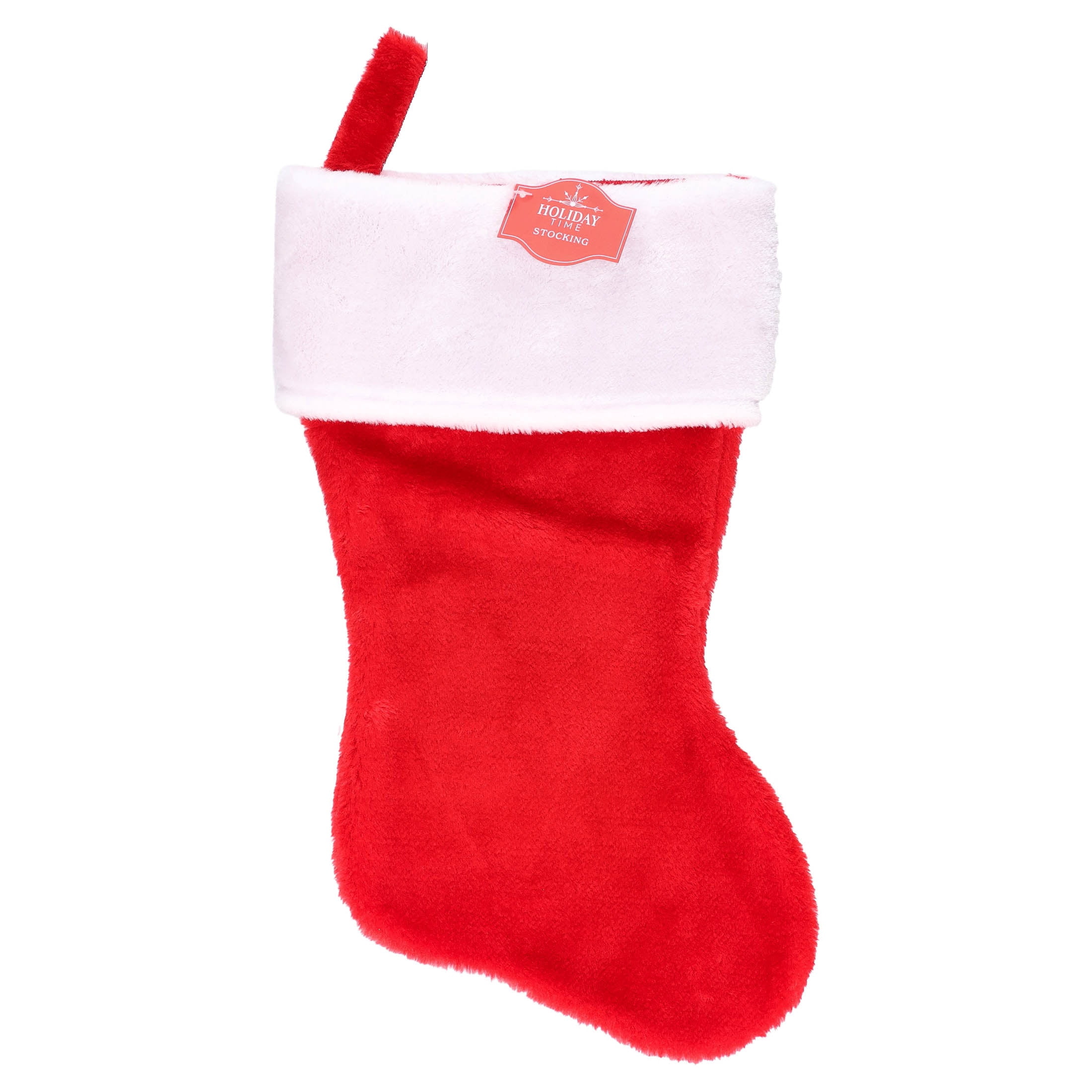 Plush Christmas Stocking, Red and White, 16", by Holiday Time