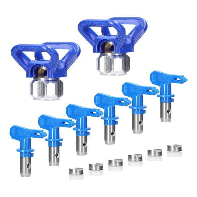 Spray Tips for Airless Sprayer, Reversible Airless Paint Sprayer Nozzle Tips 6Pc with 2Pc Nozzle Seats