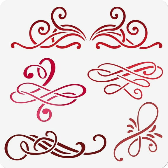 Swirl Vine Painting Stencil 11.8x11.8 Inch Flower Border Stencil Reusable Flower Drawing Stencil Vines Pattern Stencil Ivy Decoration Stencil for Painting on Wall Fabric Wood and Paper 1sheet