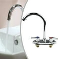 Brass Double Hole Handle Kitchen Faucet Rotary Hot And Cold Basin Sink