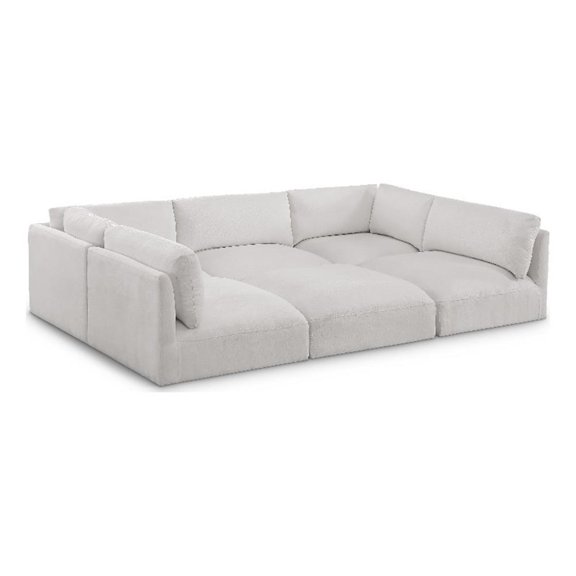 Meridian Furniture Ease Cream Fabric Modular Sectional