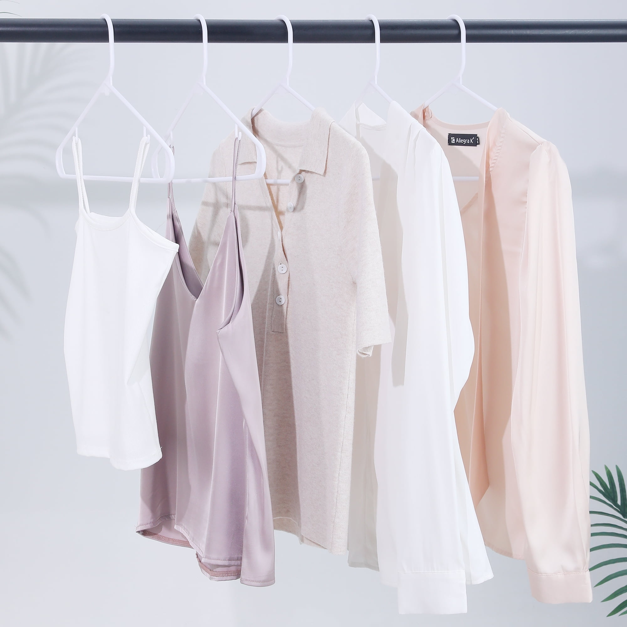 Unique Bargains Plastic Space Saving Clothes Hangers 20 Pcs White