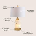thumbnail image 4 of JONATHAN Y Eloise 23" Coastal Glam Alabaster/Metal LED Table Lamp, White/Gold Painting, JYL6202A, 4 of 9