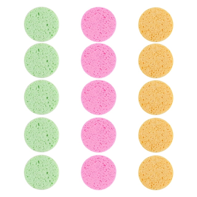 Raindrops 15Pcs Round Makeup Pad Makeup Application Synthetic Material for Women Home Use