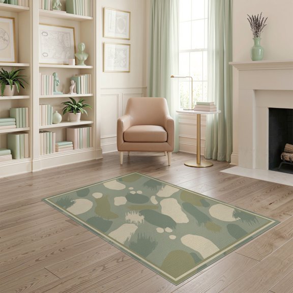ODIKA Sage Throw Contemporary Freeform Blob Minimalist Frame Entryway for Playroom, Bedroom, Reading Nook, Pet Friendly & Kids Safe Play