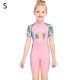 thumbnail image 2 of Buceo vela chicas traje de neoplas uv protección niños traje de baño manga corta redondo cuello redondo cremallera traje de baño rompiendo guardia shorty mojado traje rosa s Vogacara OD003665-01, 2 of 7