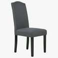 thumbnail image 6 of High Back Fabric Upholstered Dining Chairs with Nailhead Trim, Dark Gray, Set of 2, 6 of 10