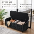 thumbnail image 5 of Furniliving 46.5" Chenille Storage Bench, Button-Tufted Upholstered Ottoman with Hidden Storage, End of Bed Bench for Bedroom Entryway Living Room, Black, 5 of 12