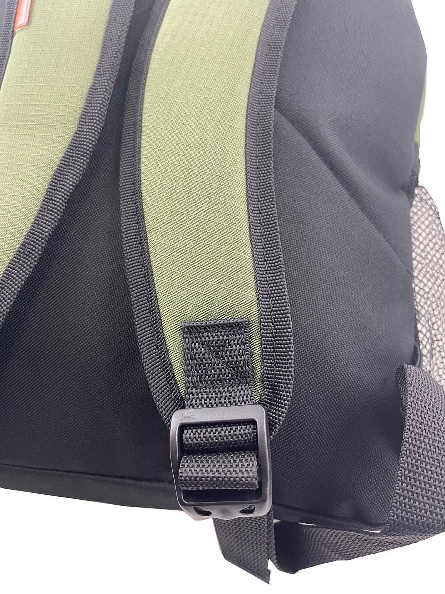 K-Cliffs Unisex 16" Rip-Stop Multi Pocket Backpack School Bag, Olive Green