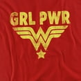 thumbnail image 2 of Wonder Woman Girl Power Yellow Unisex Adult Canvas Brand T Shirt, Red, Small, 2 of 4