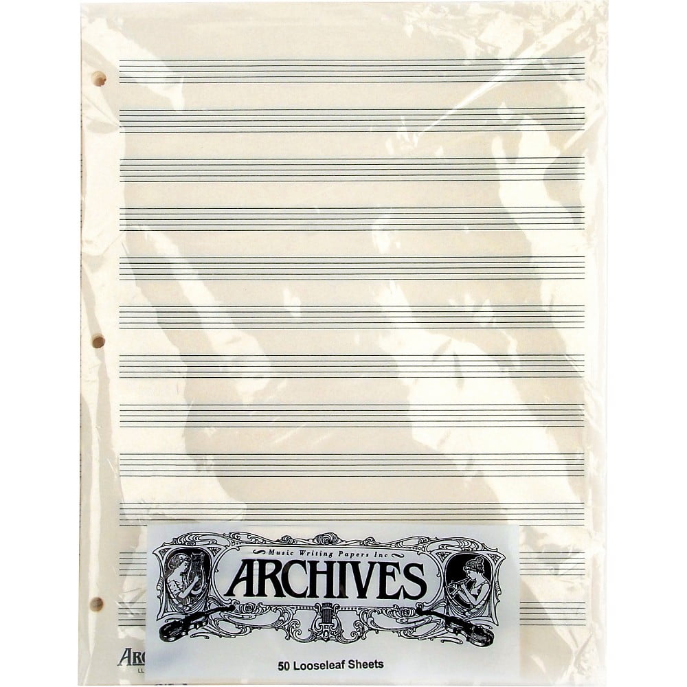 Archives Loose Leaf Manuscript Paper 12 Staves 50 Sheets