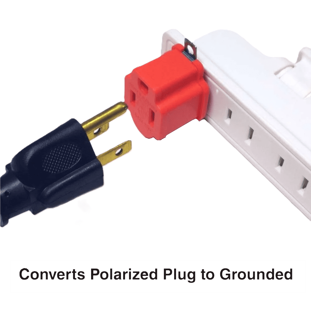 (5 pack) Hyper Tough 2-Pack Polarized Grounded Orange Indoor Adapter, 15 Amps