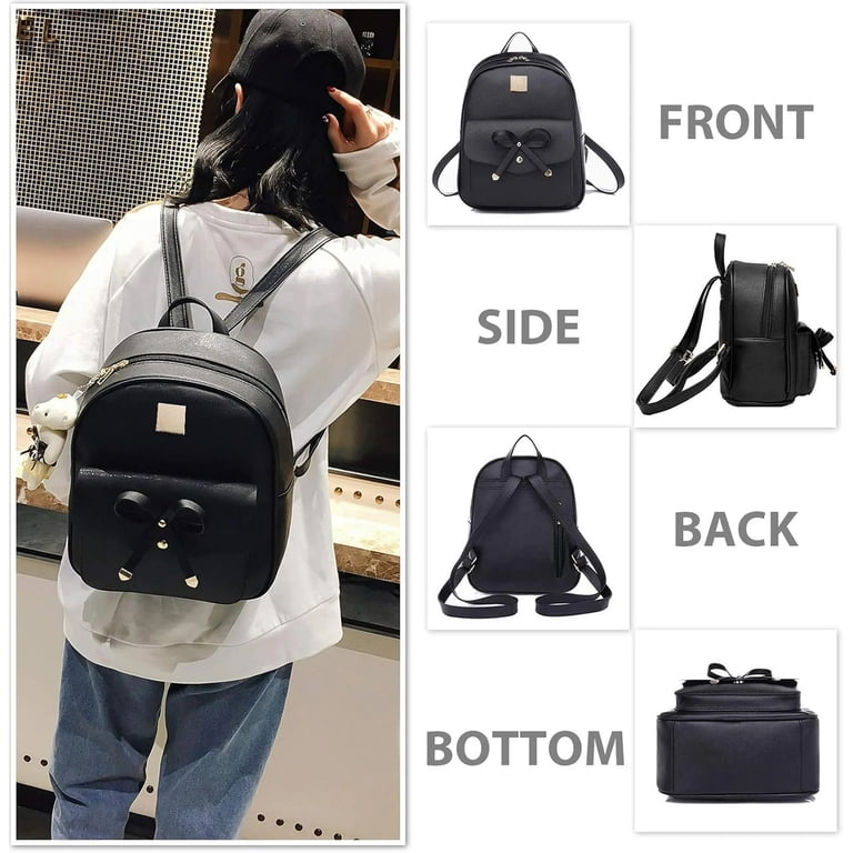 Backpack for Women, Cute Bowknot Leather Small Backpack 3  display picture 1