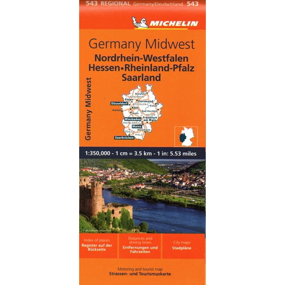 Maps/Regional (Michelin): Germany Midwest Map 543 (Edition 12) (Sheet map, folded)