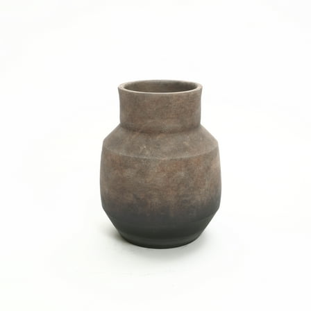 LuxenHome Brown Ombre Terracotta 9 Inch Round Vase