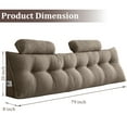 thumbnail image 2 of Desirable Life Triangular Headboard Pillow Teddy Velvet Removable Cover Neck Support Roll Side Pockets King, 2 of 6