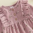 thumbnail image 6 of Cjfdfy Newborn Baby Girls Fall Romper Floral Ruffles Long Sleeve Henley Neck Corduroy Bubble Bodysuit Infant Sweet Baby Girl Set Cute Coming Home Fall Winter Outfit 0-18M, 6 of 9