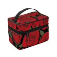 thumbnail image 4 of Yiaed Rose Flowers Print Makeup Bag Travel Cosmetic Bags for Women Girls Zipper Pouch Makeup Organizer, 4 of 4