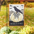 thumbnail image 2 of White Pumpkin with Black Crow Garden Suede Flag, 2 of 2