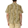 thumbnail image 3 of INSPIRE CHIC Men's Summer Leopard Printed Short Sleeves Button Down Beach Shirt Yellow S, 3 of 6