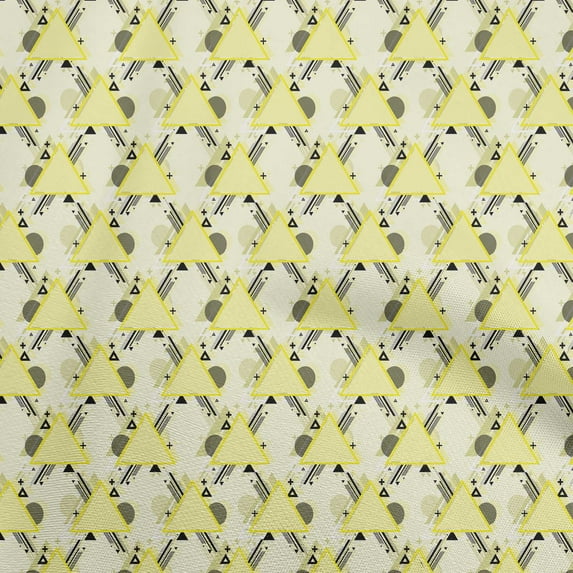 oneOone Cotton Flex Light Yellow Fabric Geometric Sewing Fabric By The Yard Printed Diy Clothing Sewing Supplies 40 Inch Wide