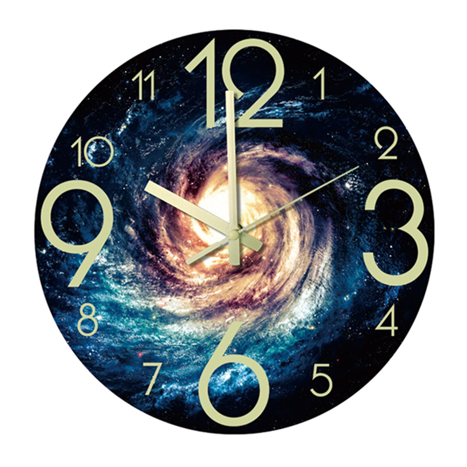 , 12'' Silent NonTicking Wall Clocks, Large Luminous Numbers and Hands, Battery Operated