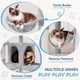 thumbnail image 4 of Yaheetech 40″ Multi-Level Cat Tree with Condo, Basket & Hammock, Light Gray, 4 of 8