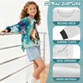 thumbnail image 6 of Xoenoiee Horse Butterfly Flower Print Sweatshirt for Girls Kids Crewneck Fall Outfits Oversized Long Sleeve Tops Lightweight Sweater Trendy Side Split Winter Clothing, 5-6 Years, 6 of 7