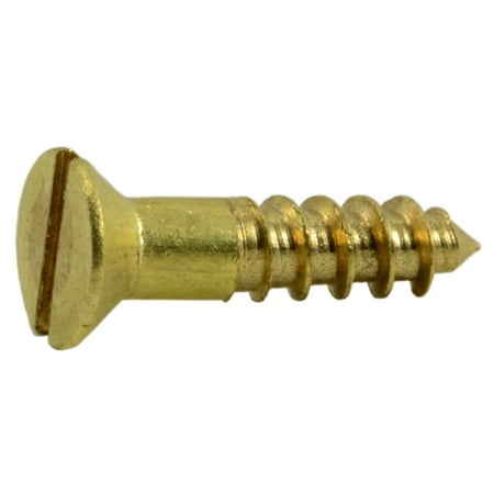 

#4 x 1/2 Brass Slotted Flat Head Wood Screws WSFB-103 (60 pcs.)